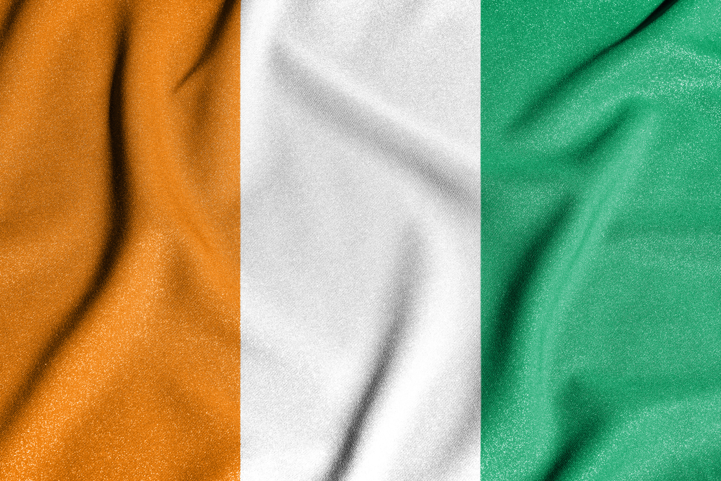 National flag of the Ivory Coast. The main symbol of an independent country. Flag of Ivory Coast.